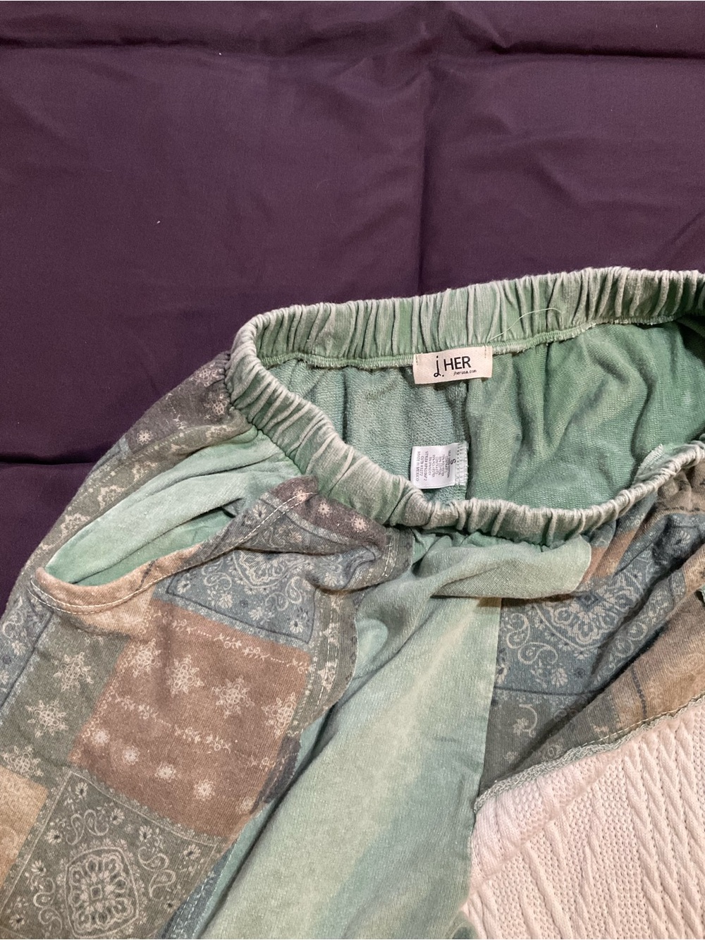 J. Her patchwork and knit wide leg pants - Picture 5 of 5